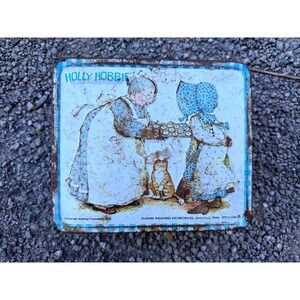 Vintage 1979 Holly Hobbie Tin Lunch Box +Thermos American Greetings Treasure USA